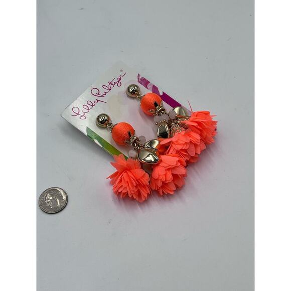 Lilly Pulitzer "Full Bloom" Earrings in Tangelo Orange Style #: 004703 40 New - Picture 6 of 7